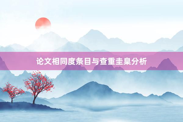 论文相同度条目与查重圭臬分析